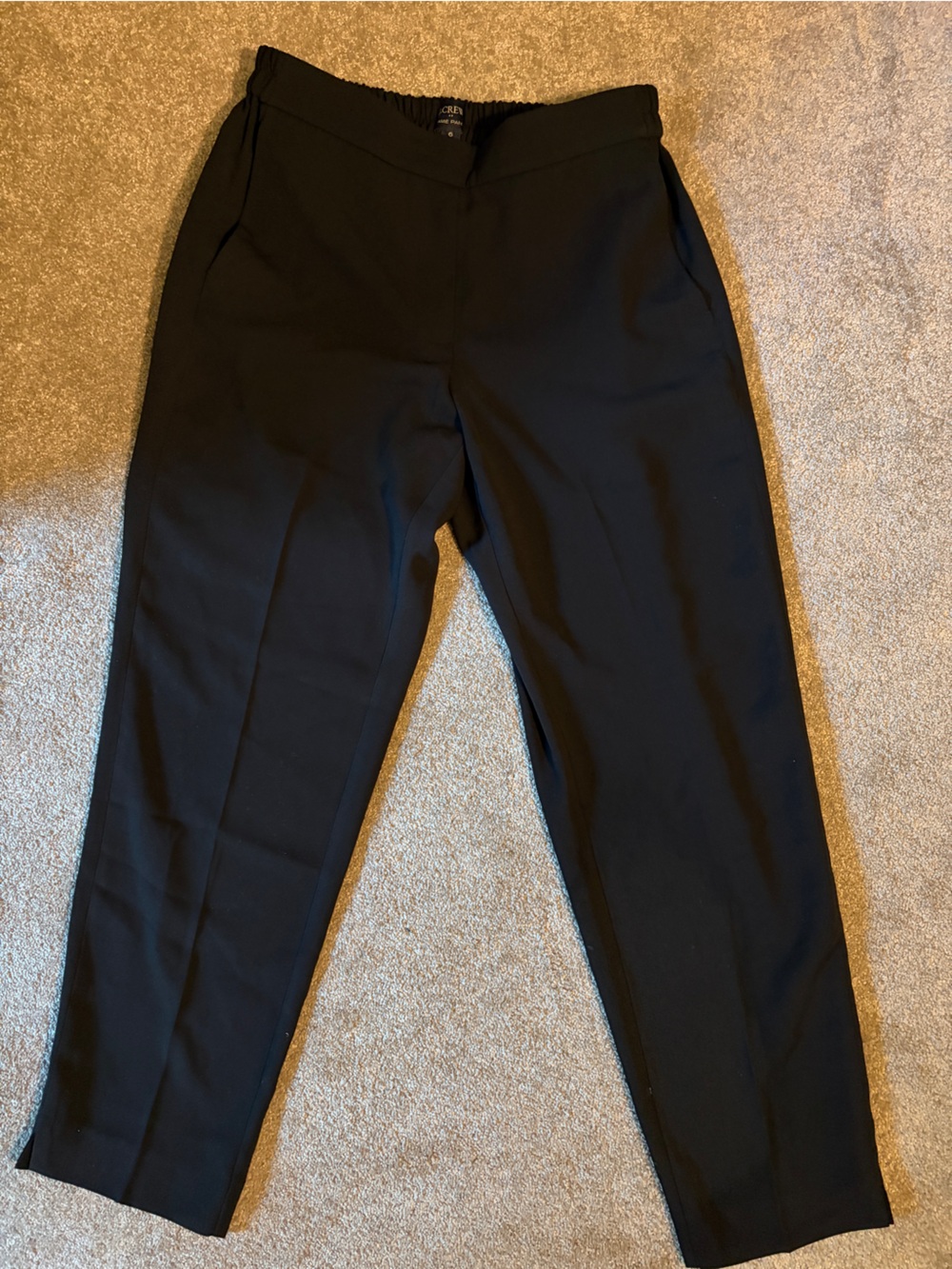 J. Crew Jaime Black Straight-Leg Stretch Trousers